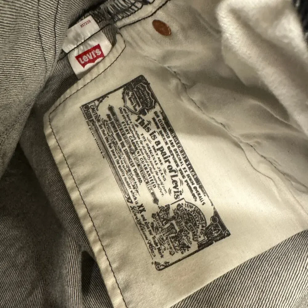 Levi's 501 Jeans Mens 44x30 (42x28 ACTUAL) Button Fly Grayish Blue Denim‎